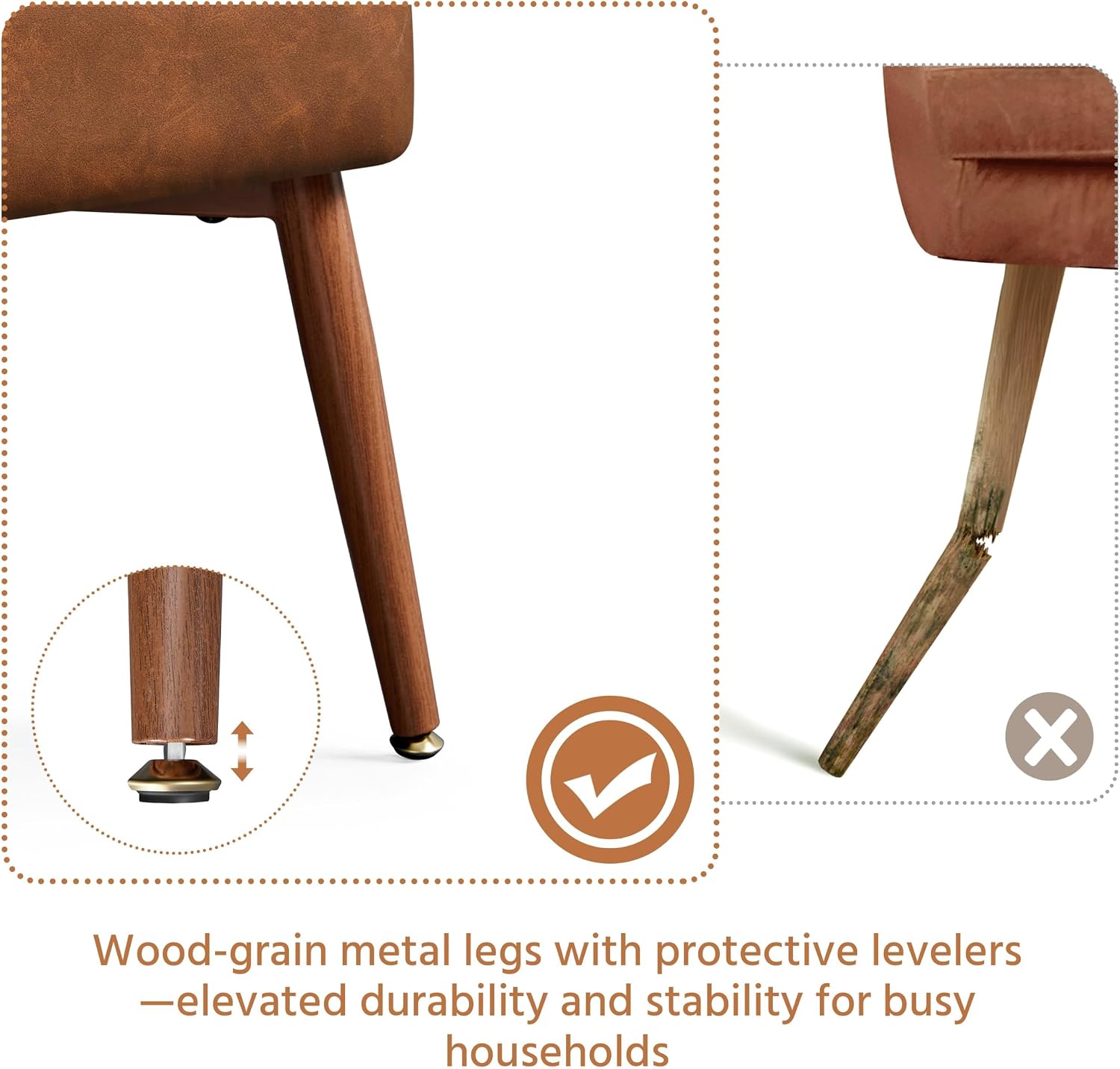 Yaheetech Accent Chair, Living Room Chair Mid Century PU Leather Armchair Lumbar Pillow, Comfy Upholstered Reading Chair Wood Leg Bedroom Lounge Brown