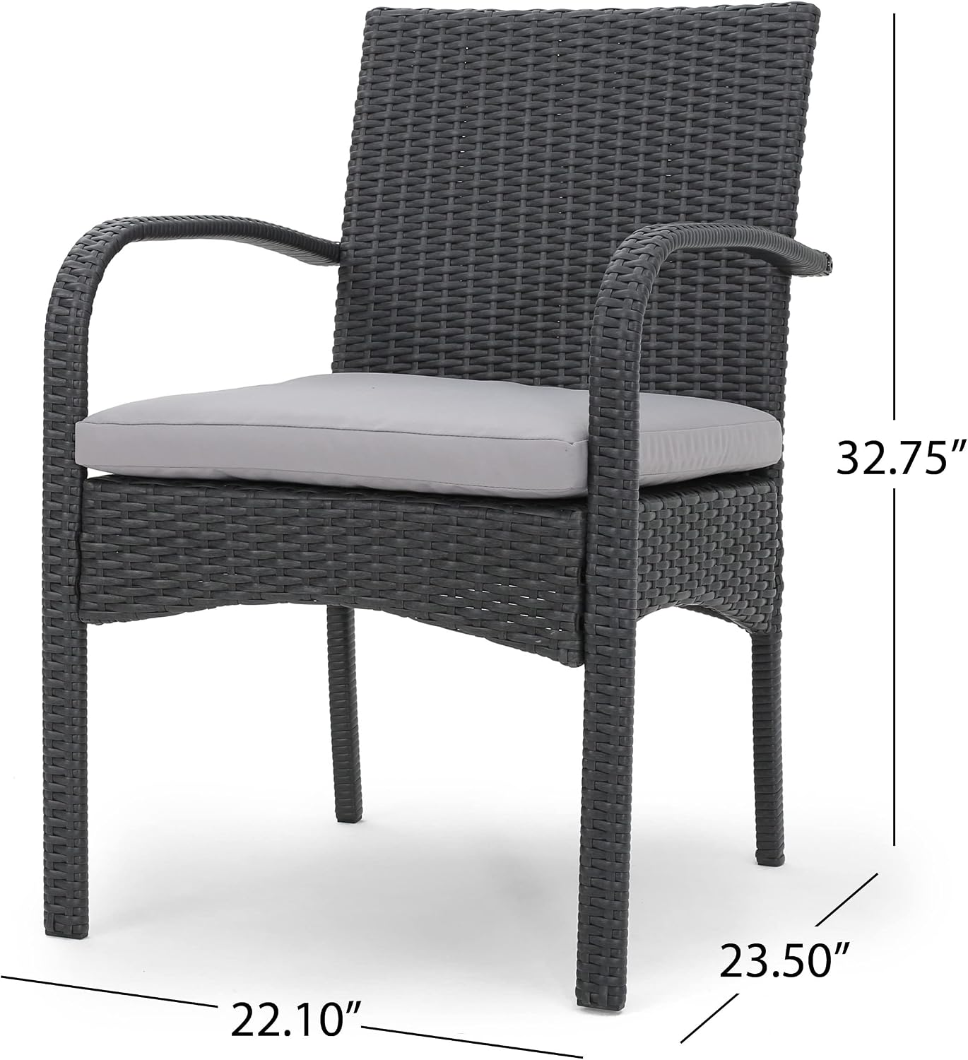 Christopher Knight Home Louise Outdoor Wicker Dining Set with Acacia Wood Table and Bench and Water Resistant Cushions, 6-Pcs Set, Sandblast Light Grey / Black Rustic Metal / Grey / Grey Cushions