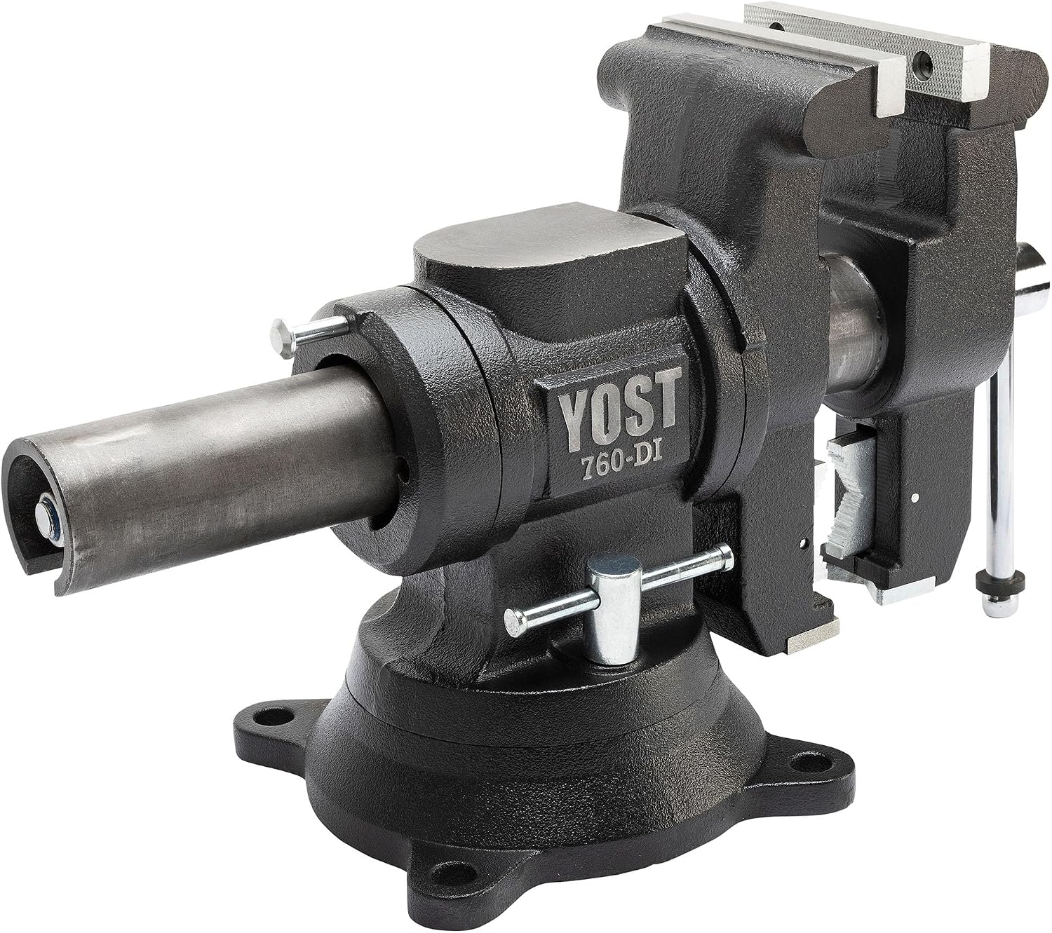Yost Vises 760-DI Multi-Jaw Rotating Vise 6 Inch Jaw Width | 2 in 1 Multipurpose Bench and Pipe Vise | Secure Grip with Swivel Base | Made with a Combination of Ductile Iron & Hardened Steel