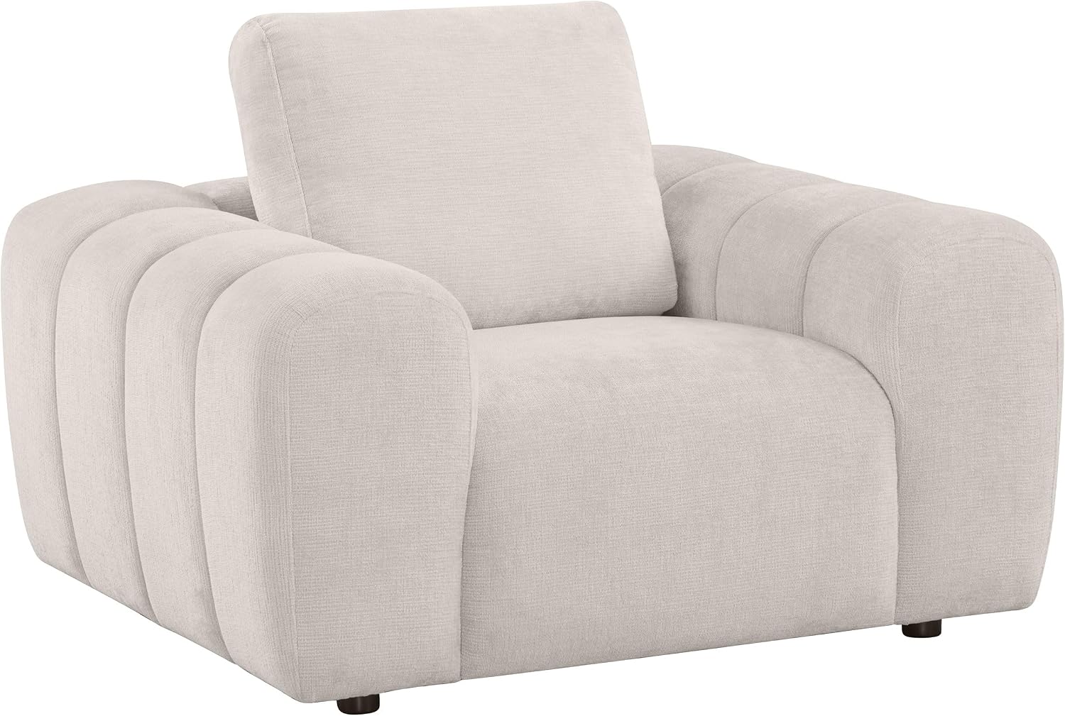 Coaster Home Furnishings - Burnett - Chenille Upholstered Accent Chair with Rounded Arms, Curved Shape, Attached Seat and Reversible Back Cushion - Living Room - Ivory - 504957