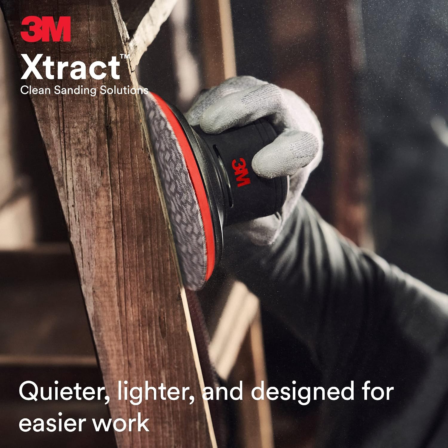 3M Random Orbital Sander, Xtract Pneumatic 88946, 5 in, Self-Generated Vacuum, 3/16 in Orbit, Ergonomic and Lightweight ROS, 209W Motor, Dust Extraction