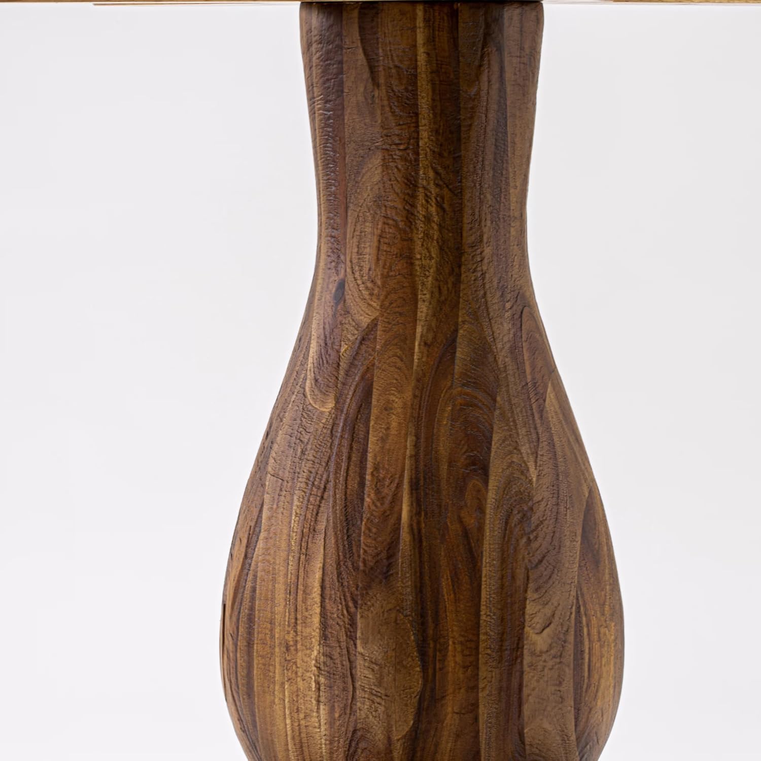 F52-0N-TP - Kitchen Table with Acacia Wood Round Tabletop, Antique Walnut Finish