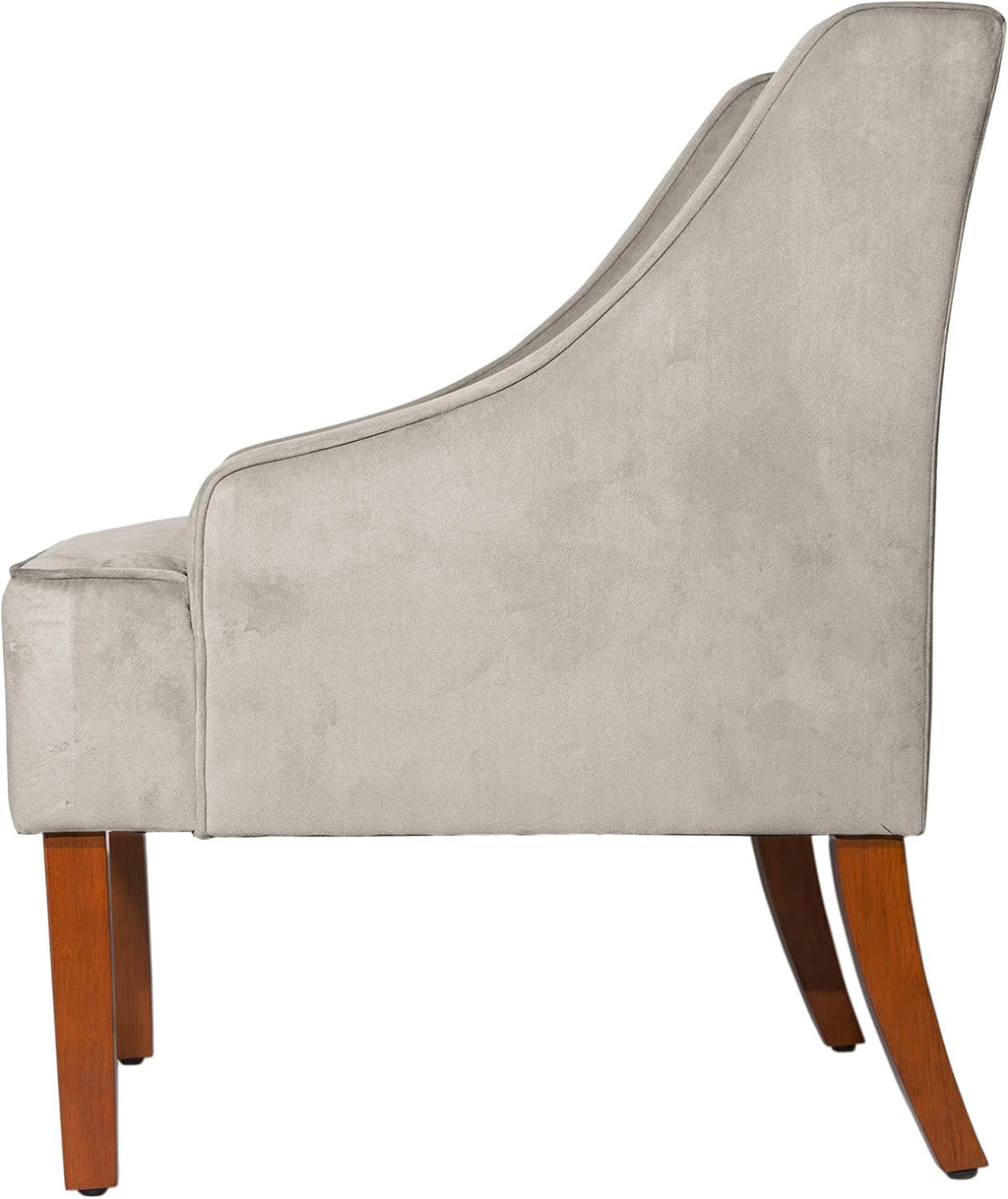 HomePop Classic Swoop Arm Accent Chair - Gray Velvet