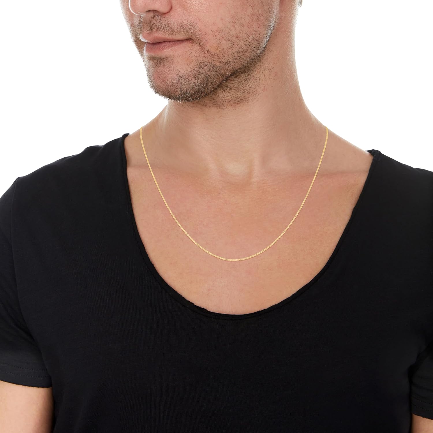 Floreo 14k Yellow Gold, White Gold, or Rose Gold 1.1mm Single Extendable Solid Diamond Cut Cable Chain Adjustable Necklace, 16' - 18 Inch