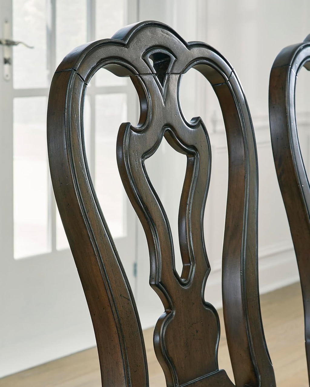 Signature Design by Ashley Maylee Classic Upholstered Armless Dining Chair, Set of 2, Dark Brown