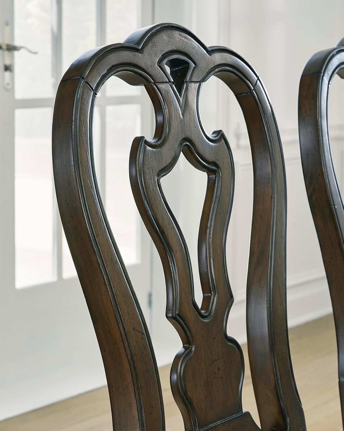 Signature Design by Ashley Maylee Classic Upholstered Armless Dining Chair, Set of 2, Dark Brown