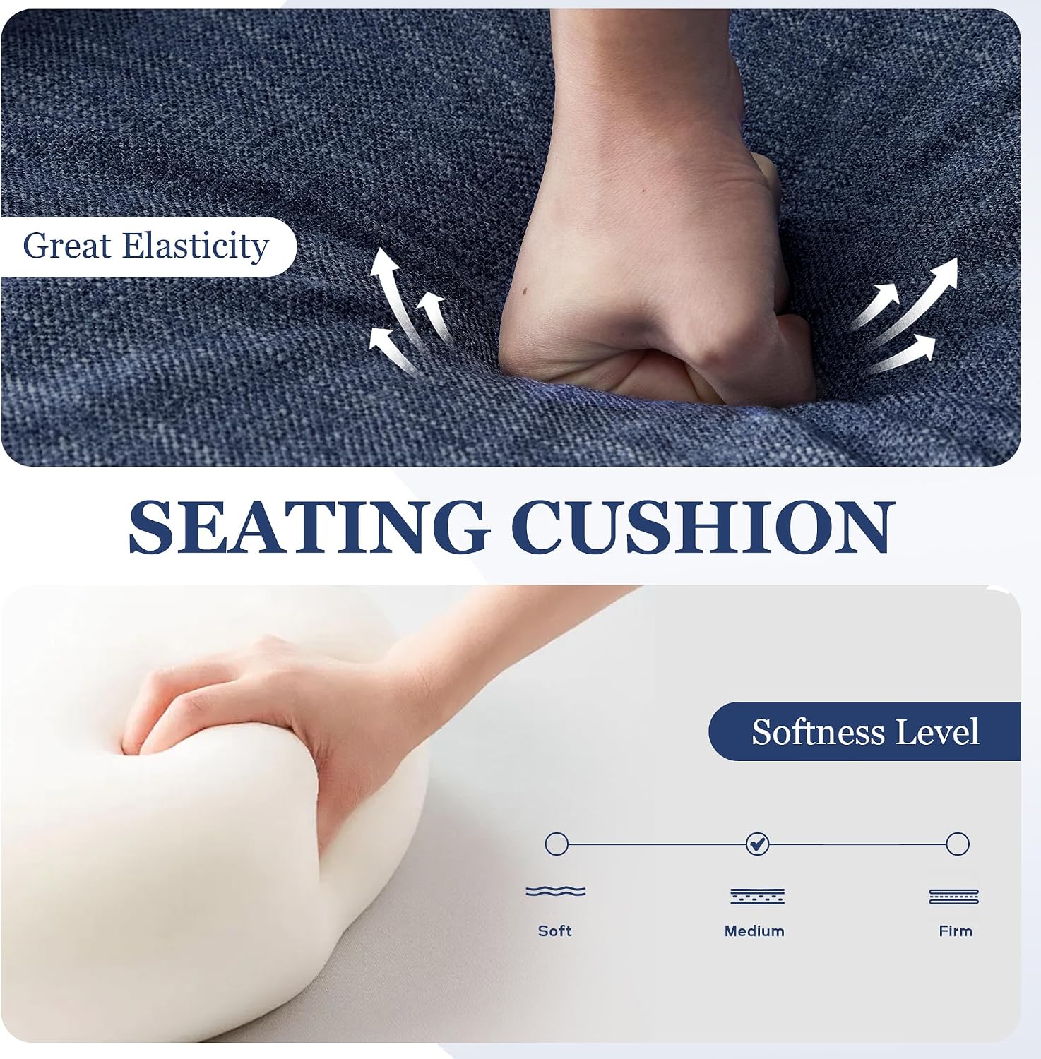 HUIMO Set of 2 Accent Chairs for Living Room, Tufted Upholstered Club Chairs with Lumbar Pillows, Vintage Reading Armchairs with Solid Wood Legs for Bedroom Apartment, Indigo Blue