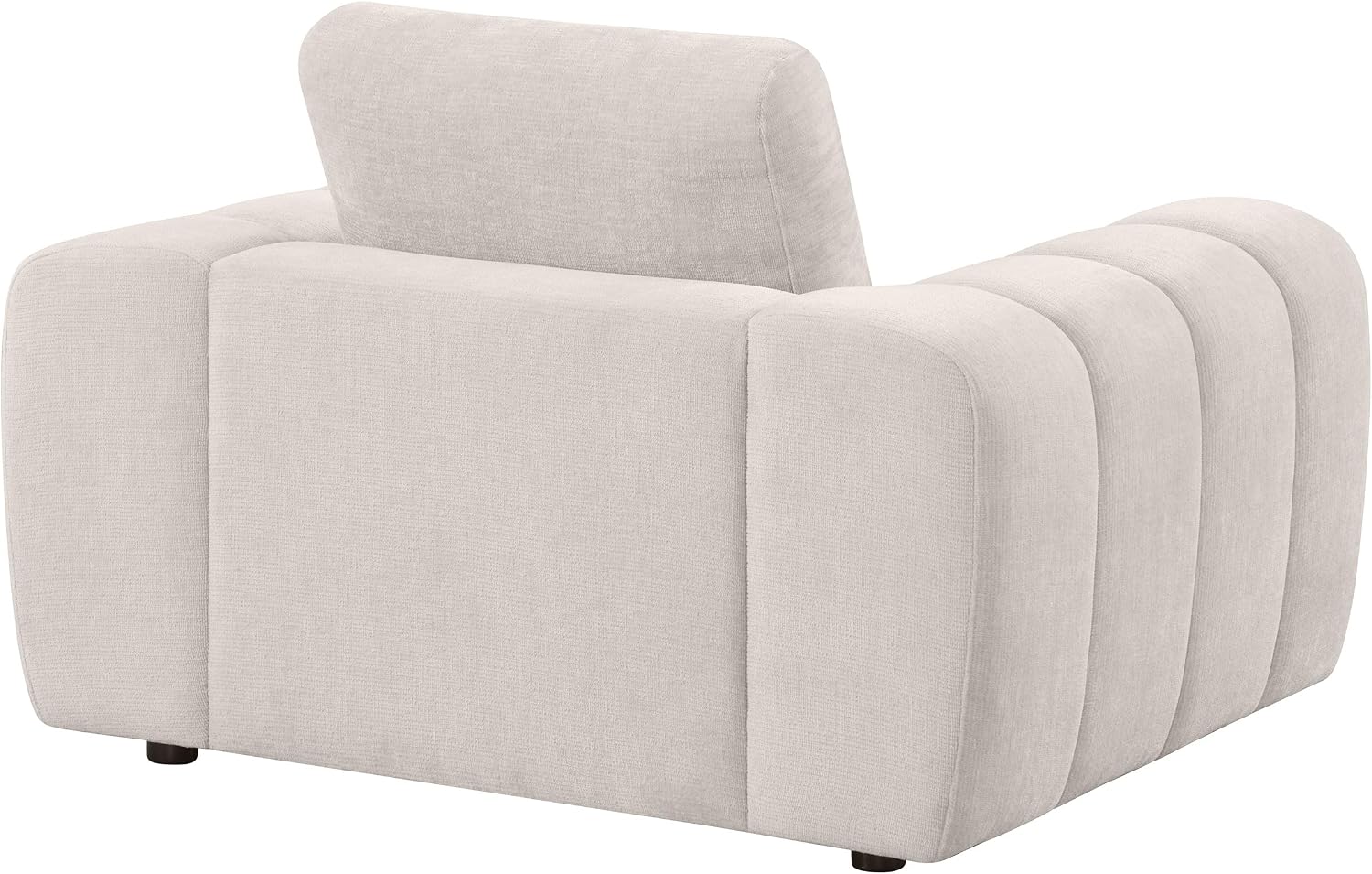 Coaster Home Furnishings - Burnett - Chenille Upholstered Accent Chair with Rounded Arms, Curved Shape, Attached Seat and Reversible Back Cushion - Living Room - Ivory - 504957