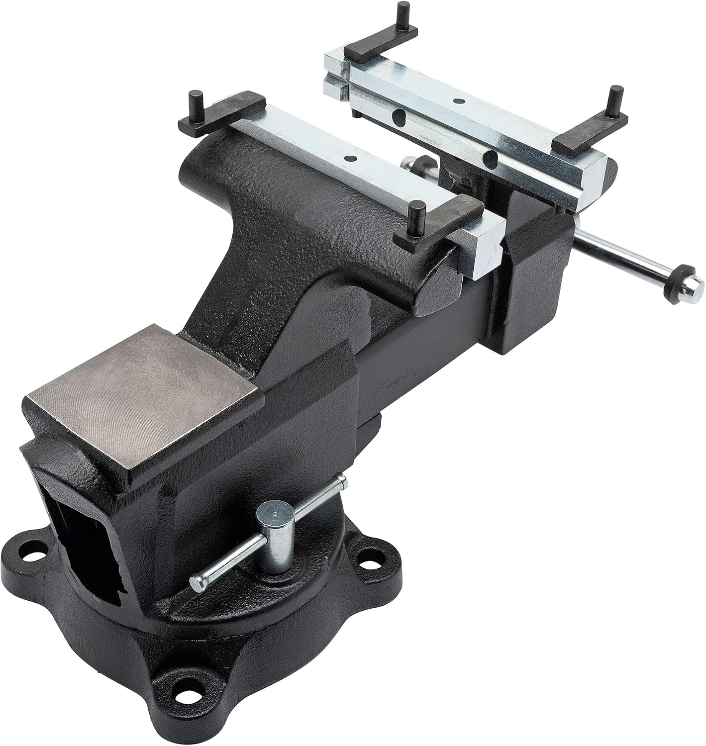 Yost MV-7 Multipurpose 7' Wide Jaw Homeowners Bench Vise | Industrial & Workshop-Grade Work Table Mechanic Tools for Wood Working, Metal Works, & DIY Projects | 360° Swivel Base | Includes 4 Jaw Dogs