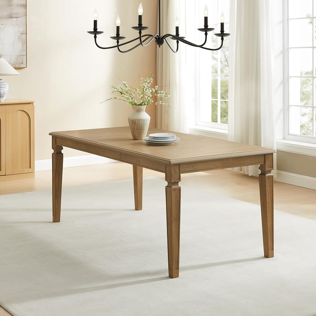 Crosley Furniture Katia Traditional Wood Dining Room Table with Leaf Extension, Kitchen Tables, Driftwood