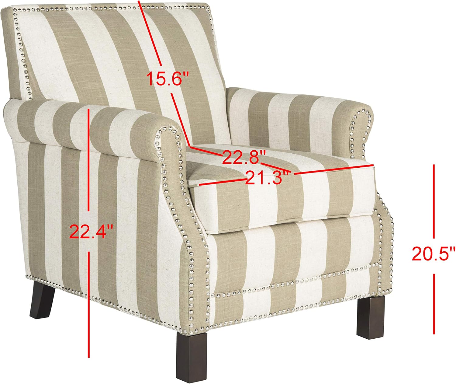 SAFAVIEH Mercer Collection Charles Grey Linen Club Chair
