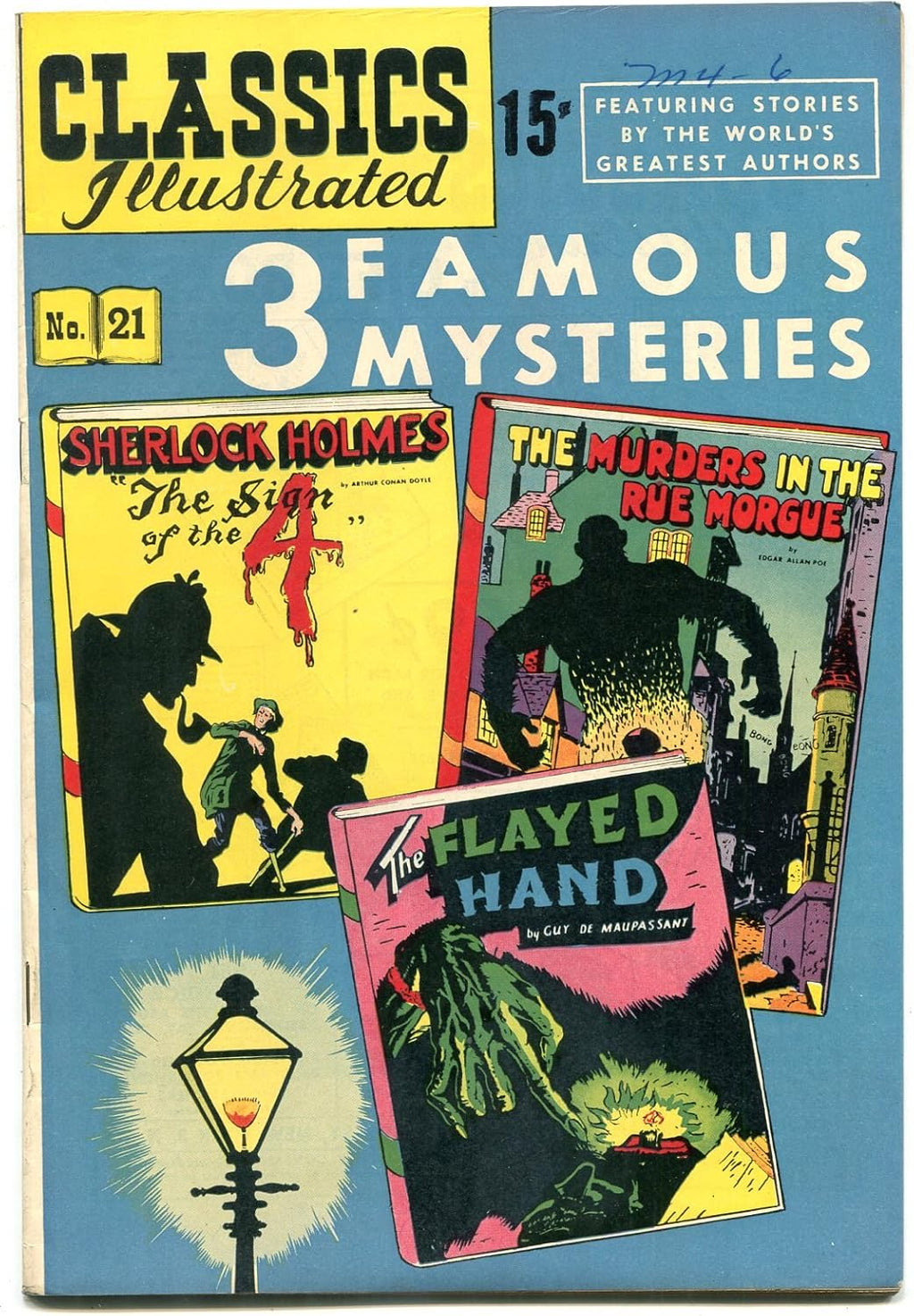Classics Illustrated #21 HRN 70- 3 Famous Mysteries- Sherlock Holmes VF/NM