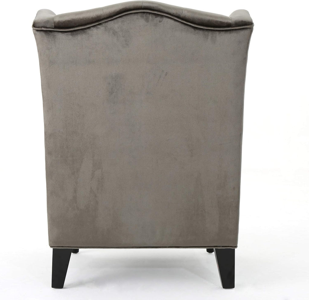 Christopher Knight Home Toddman High-Back Velvet Club Chair, Grey