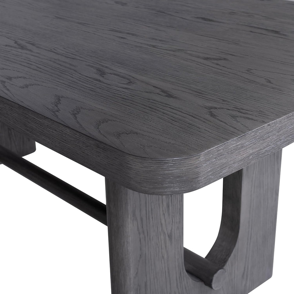 Furniture of America Selyra Modern Solid Wood 80-inch Dining Table with Trestle Base, Seats up to 6, Easy Assembly for Home, Kitchen, Living Room, Ash Grey