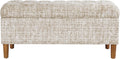 HomePop 40' Ainsley Button Tufted Storage Bench - Cream Textural Woven