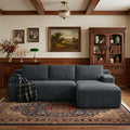 96' Right Facing Sectional Sofa Boneless Couches for Living Room - L Shaped Compressed Cloud Couch with Deep Seat in A Box