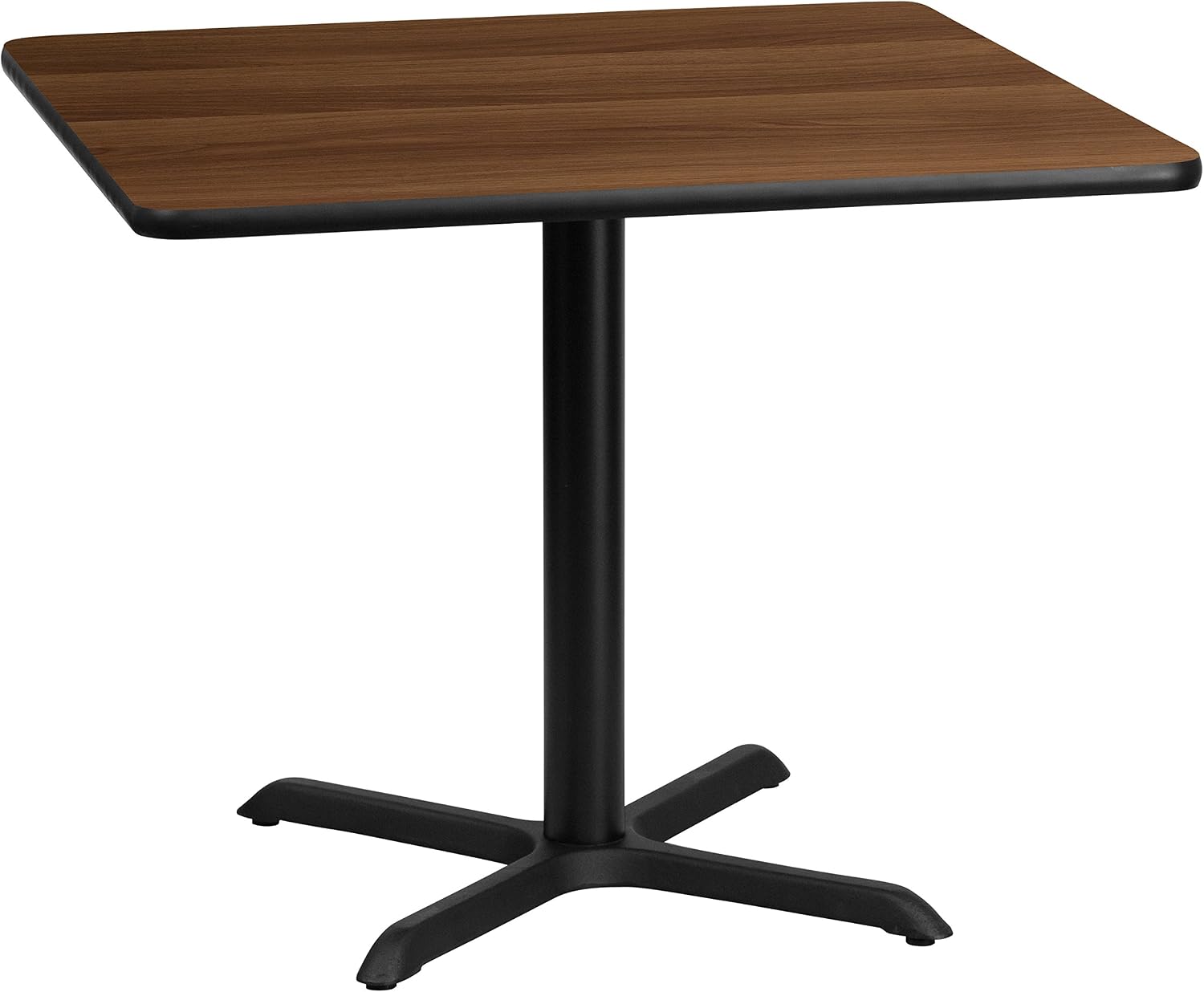 Flash Furniture 36'' Square Walnut Laminate Table Top with 30'' x 30'' Table Height Base