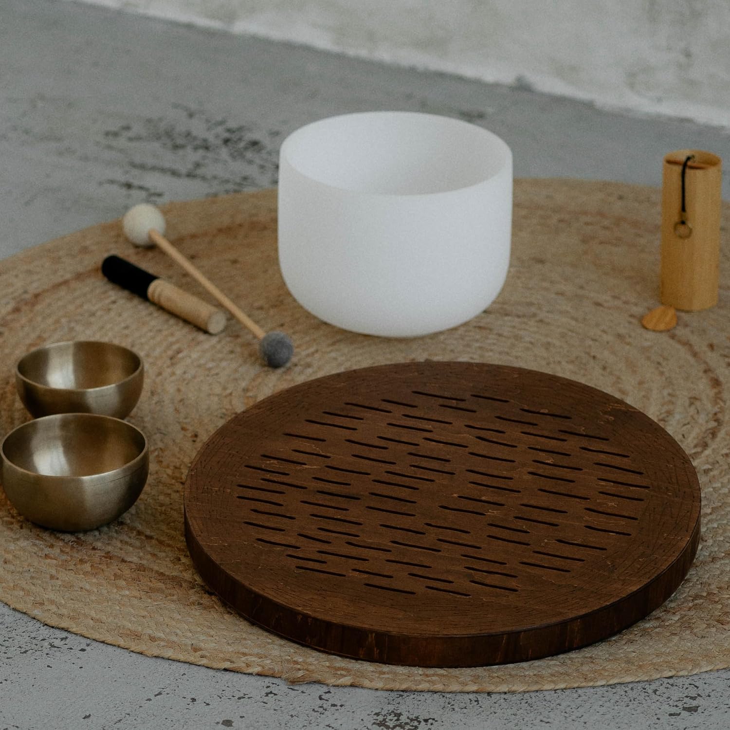 Water-Fall Disc — Wooden Ocean Drum, Storm, 19.5' (50 cm) | Deep Ocean Waves & Waterfall Sound for Sound Bath, Meditation & Sleep | No Bag