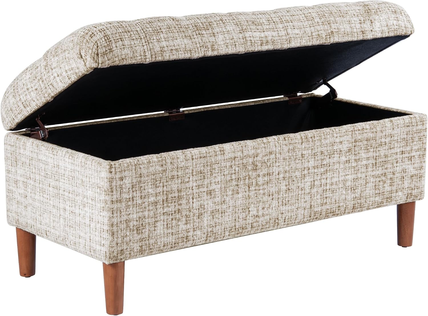 HomePop 40' Ainsley Button Tufted Storage Bench - Cream Textural Woven