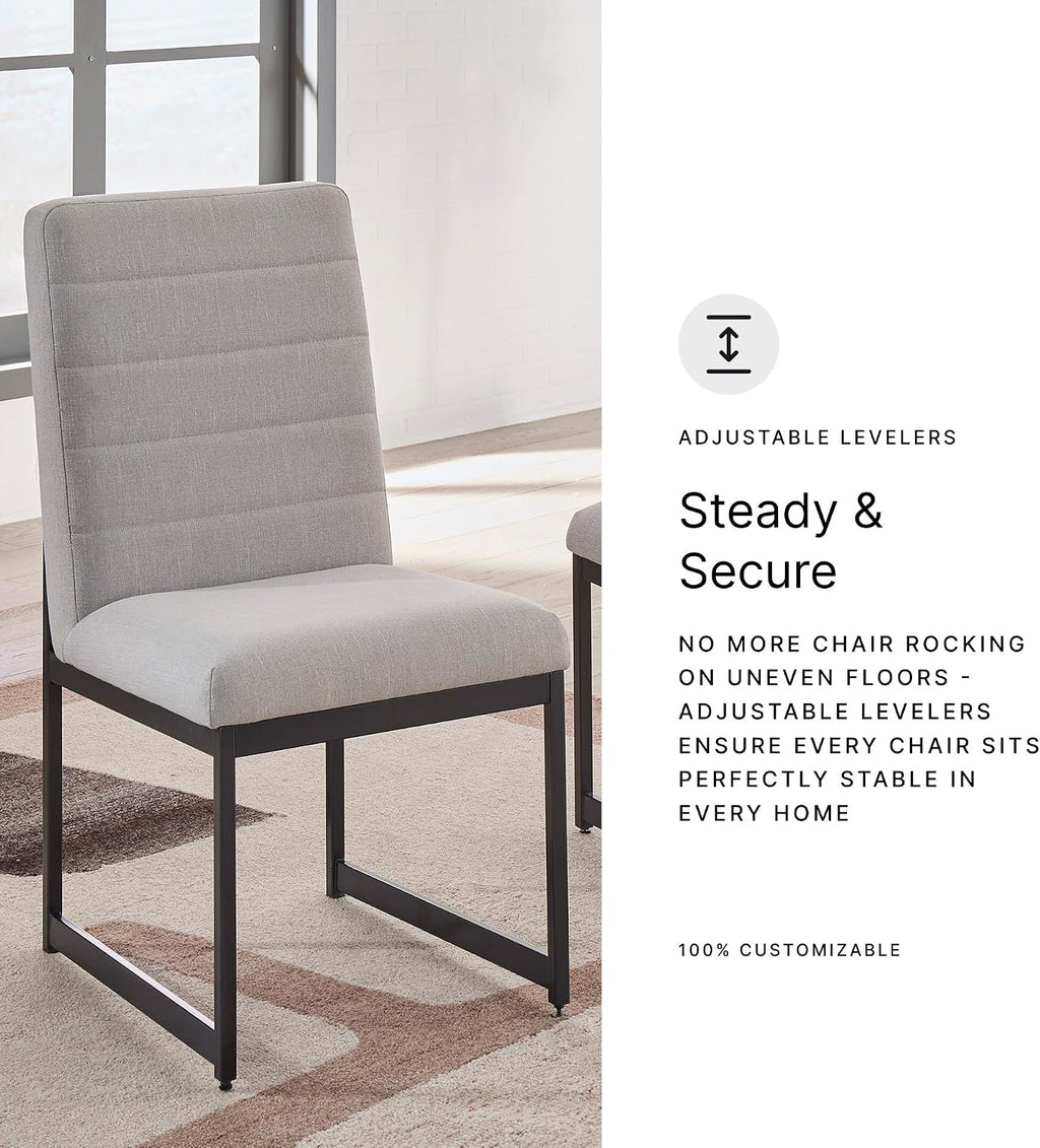 Signature Design by Ashley Tomtyn Modern Upholstered Dining Chairs, Set of 2, Light Brown & Black