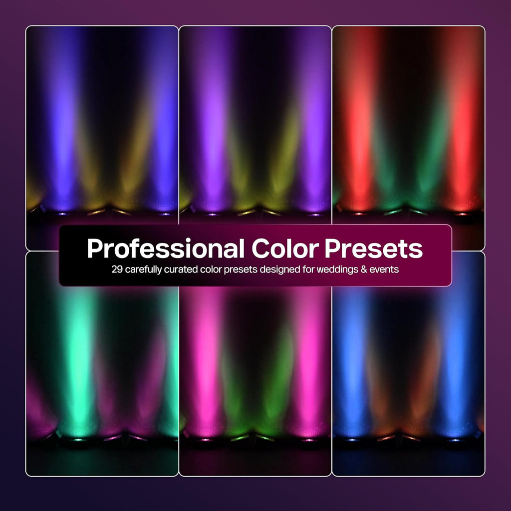 Ape Labs Maxi 2+ IP RGBaW LED Uplight with AmberWhite Technology, 29 Color Presets for Event & Wedding - IP65 14 hrs Rechargeable Battery with Remote (Sold Separately), Wireless DMX App Control - Solo