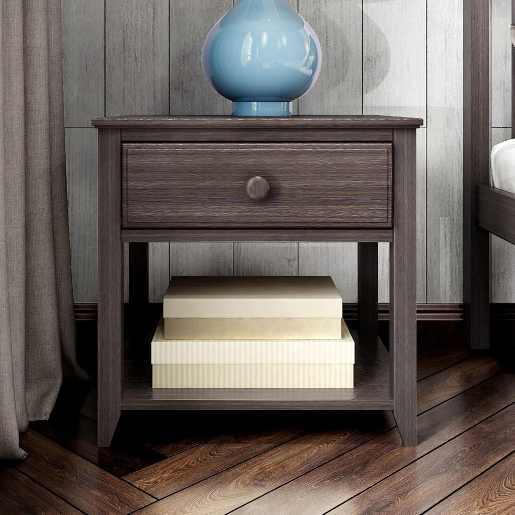 Max & Lily Nightstand with Drawer and Shelf, Clay