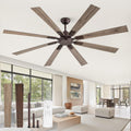 ZMISHIBO 72 Inch Oil Rubbed Bronze Ceiling Fans No Light with Remote, Indoor/Outdoor Farmhouse Ceiling Fan Without Light for Living Room Patio, 6 Speed Reversible Quiet DC Motor, Dual Finish Blades