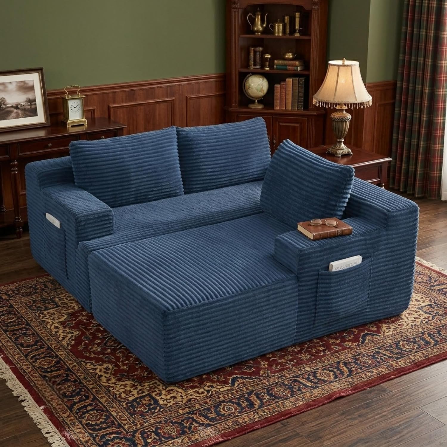 96' Right Facing Sectional Sofa Boneless Couches for Living Room - L Shaped Compressed Cloud Couch with Deep Seat in A Box