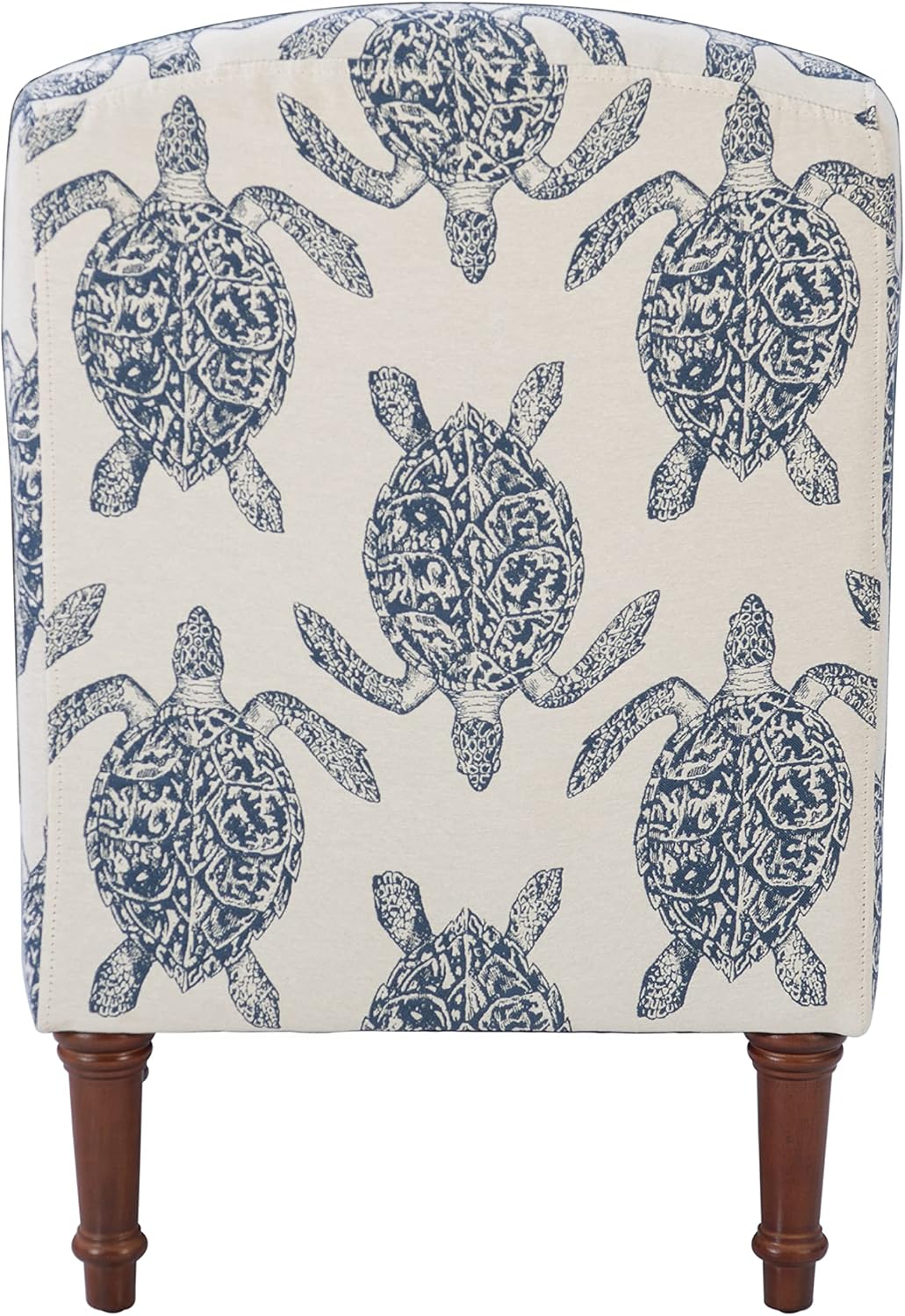 Powell Company Powell Markay Accent Chair, 25'W x 18.75'D x 35H, Ivory with Blue Sea Turtle Pattern, Traditional, Coastal, Upholstered, Armless, 275 lbs Max Weight, Indoor Use