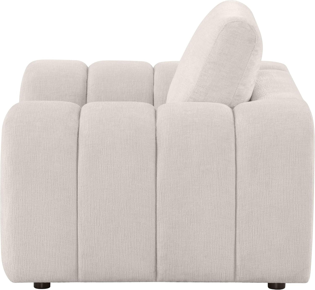 Coaster Home Furnishings - Burnett - Chenille Upholstered Accent Chair with Rounded Arms, Curved Shape, Attached Seat and Reversible Back Cushion - Living Room - Ivory - 504957