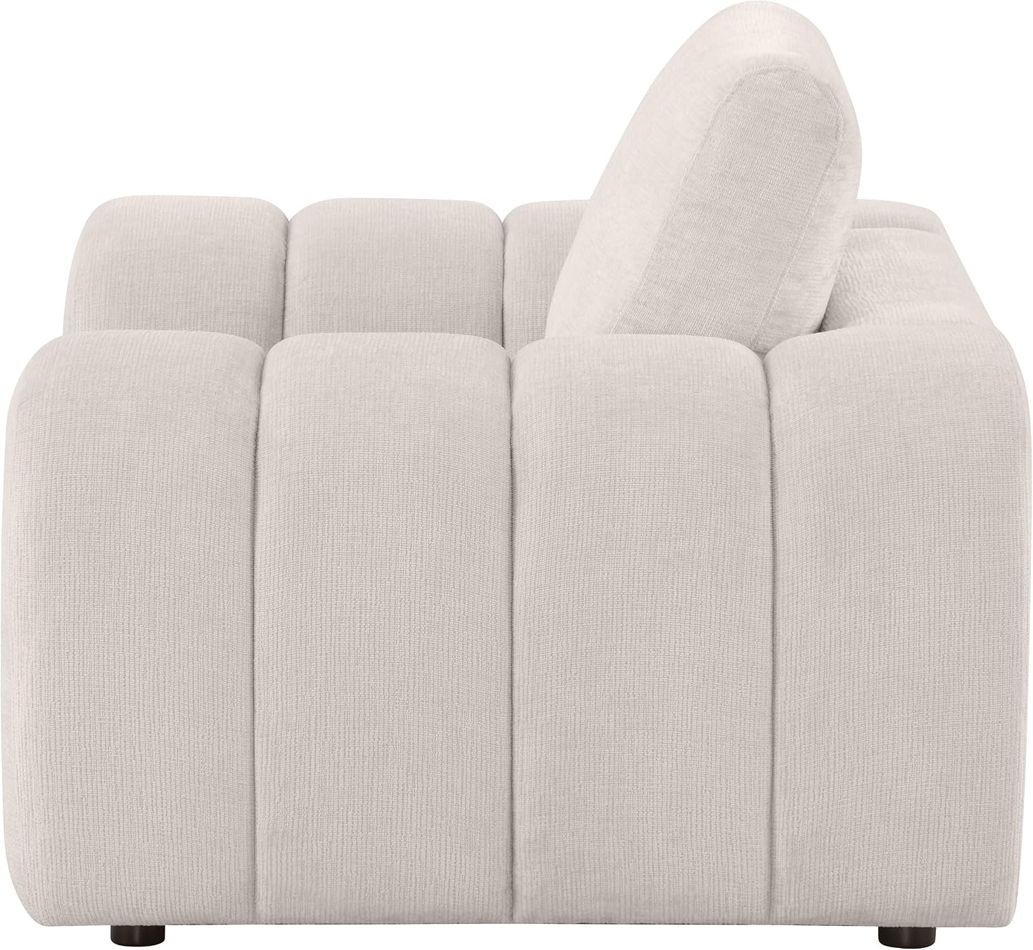 Coaster Home Furnishings - Burnett - Chenille Upholstered Accent Chair with Rounded Arms, Curved Shape, Attached Seat and Reversible Back Cushion - Living Room - Ivory - 504957