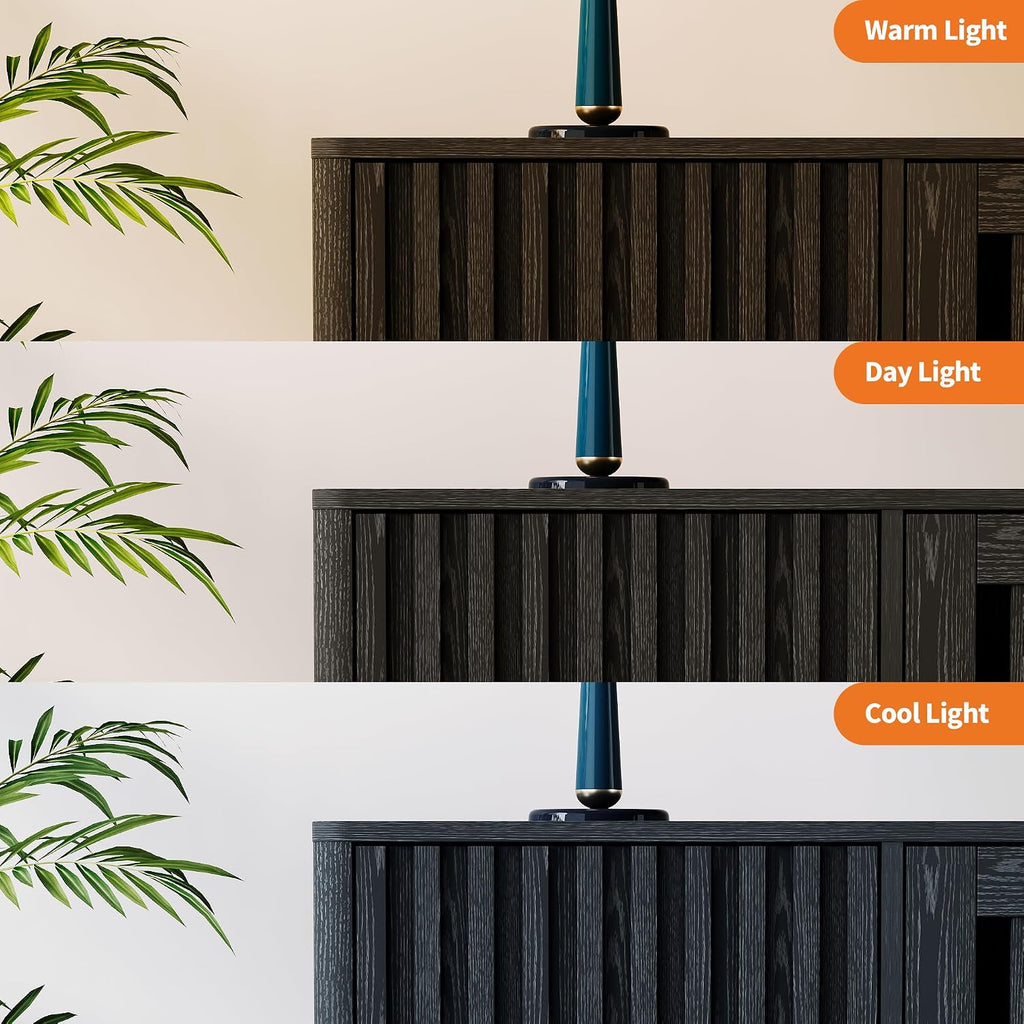 GarveeHome Mid Century Modern TV Stand, 63'' TV Stands for Living Room with Power Output and Adjustable Shelves, Entertainment Center with Storage and 4 Grille Doors, Wooden TV Console, Black