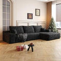 Eafurn Oversized L Shape Modular Sectional Sofa with Right Facing Chaise Lounge,Wide Deep Seat Compressed Corner Couch,Minimalist Corduroy Upholstered Boneless Lounge Sofa Couch