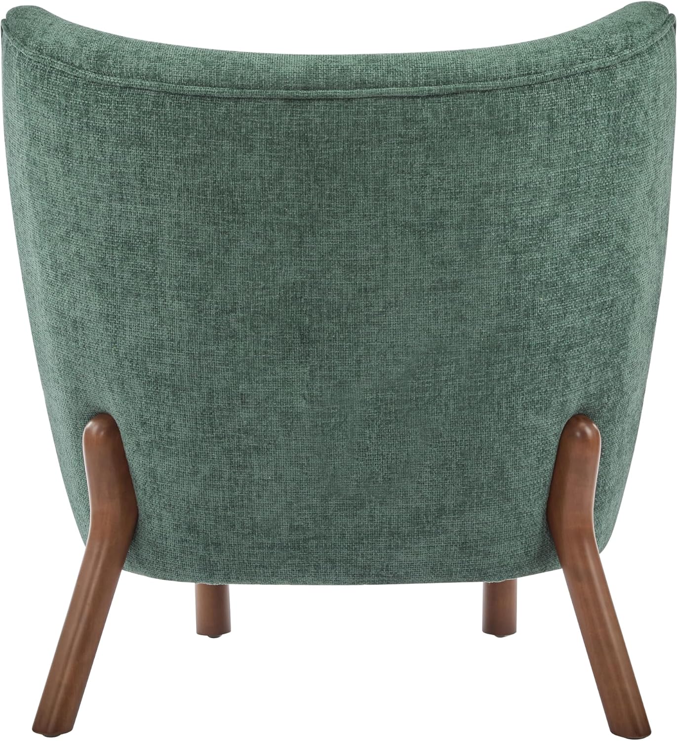 Christopher Knight Home Bella Fabric Upholstered Tufted Wingback Armless Accent Chair, Side Chair with Wooden Legs, Slipper Chair for Living Room, Bedroom, Entryway, Green+Brown