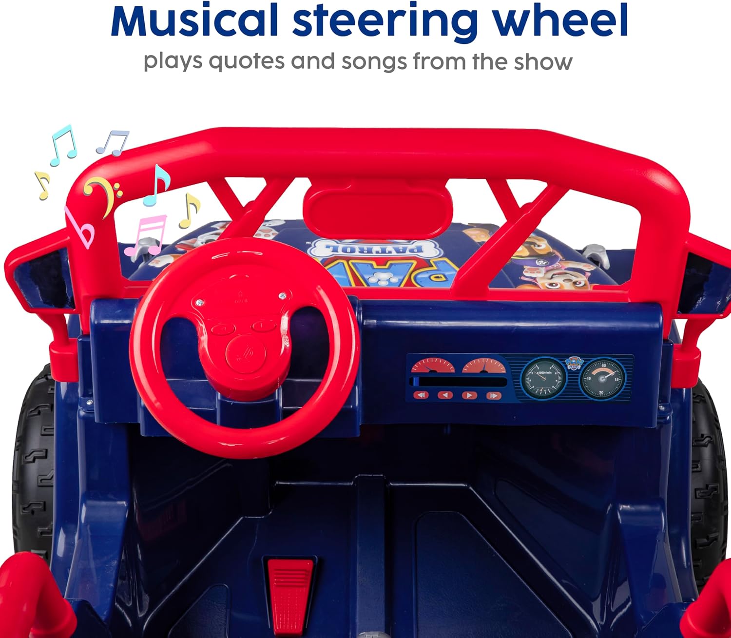 Paw Patrol 12V Kids Electric Ride-On Car, 2-Seater with Music, Sounds, Durable Wheels, Dual Seat Belts, Forward & Reverse Drive