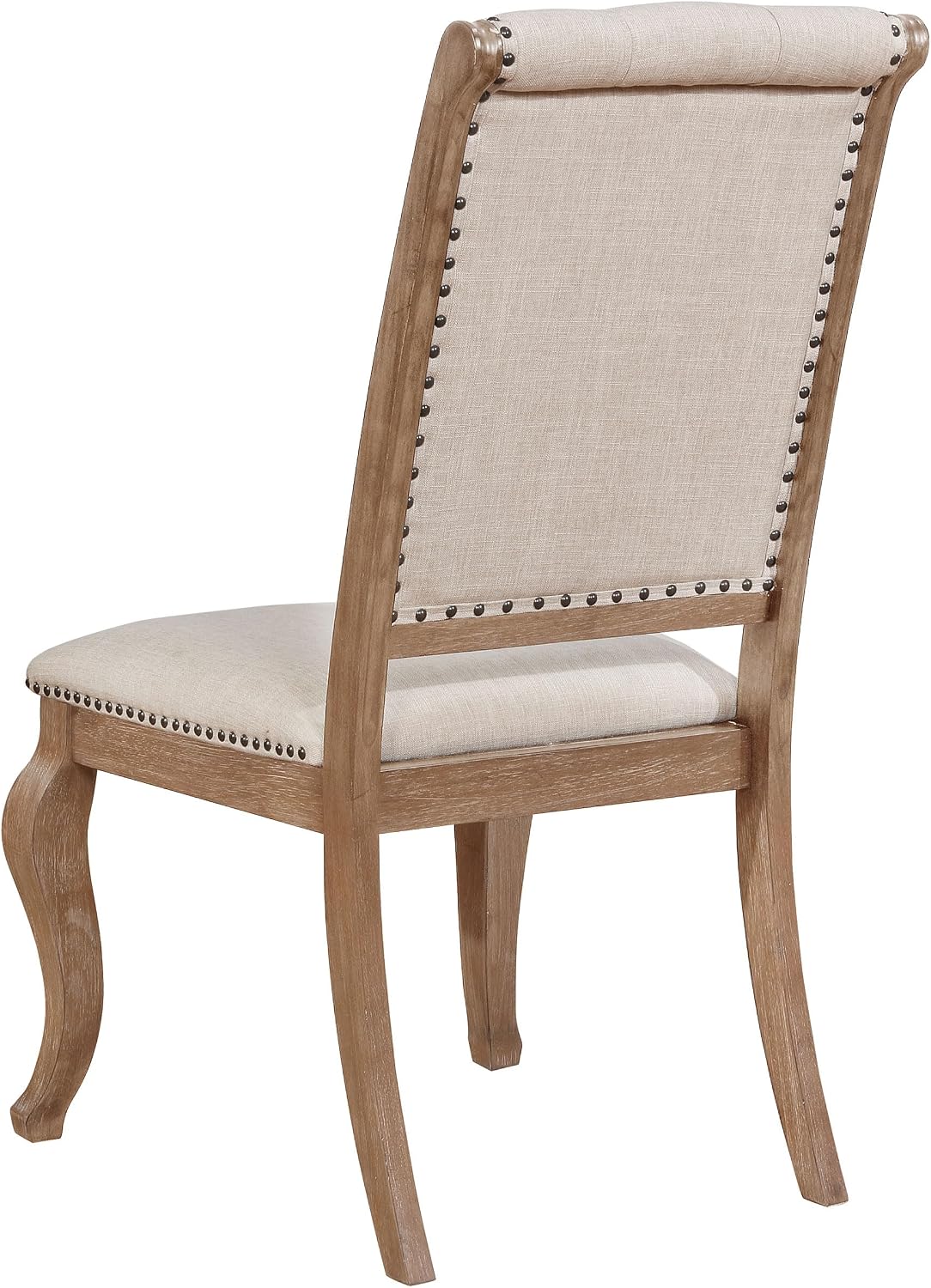 Coaster Home Furnishings - Brockway - 7-Piece Wood Dining Table Set - Double Pedestal Base, Table with Extension Leaf, Button-Tufted Chairs with Nailhead Trim - Dining Room - Barley Brown - 110291-S7