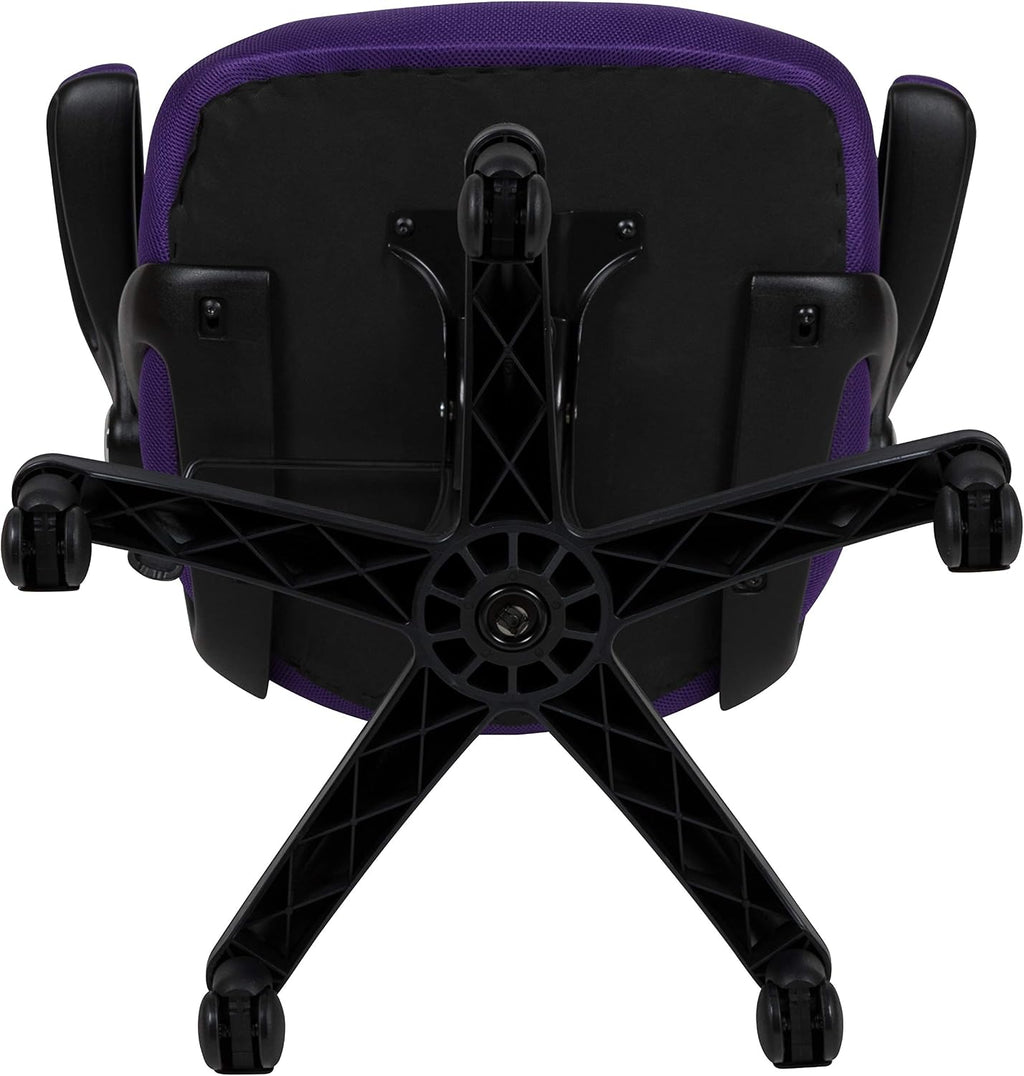 Flash Furniture Porter High-Back Swivel Office Chair with Adjustable Lumbar Support and Seat Height, Ergonomic Mesh Desk Chair with Flip-Up Armrests, Purple/Black