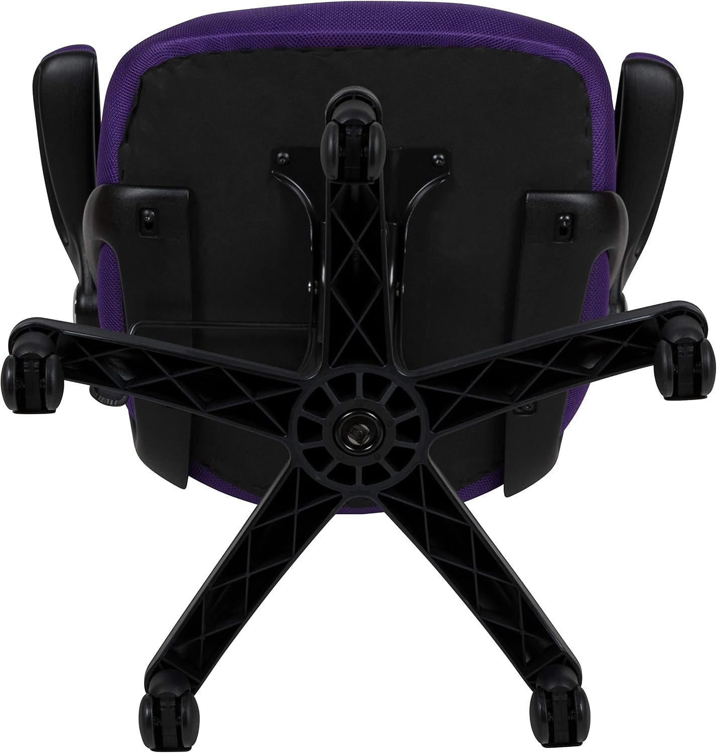 Flash Furniture Porter High-Back Swivel Office Chair with Adjustable Lumbar Support and Seat Height, Ergonomic Mesh Desk Chair with Flip-Up Armrests, Purple/Black