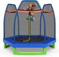 Giantex 7 Ft Trampoline for Kids, Heavy Duty Steel Frame Small Mini Toddler Trampoline, Great Gifts for Boys Girls, Outdoor Indoor Kids Trampoline with Net, for Age 3-8