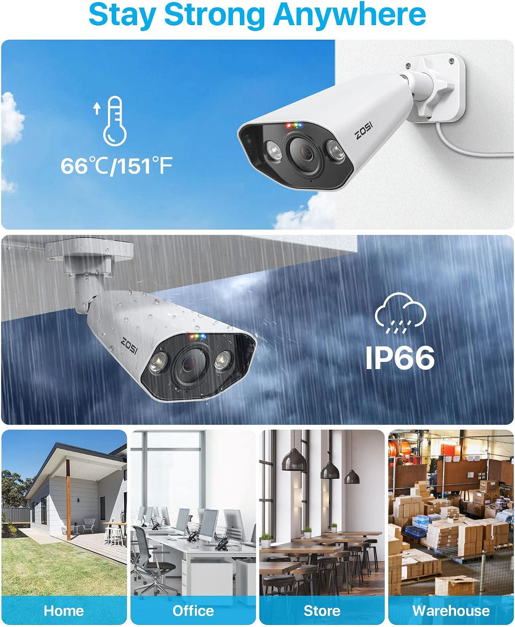 ZOSI 8CH 4K Spotlight PoE Security Camera System, 8 Ports 16CH 8MP NVR with 2TB HDD, 8 x 5MP Outdoor PoE IP Cameras, Person Vehicle Detection, 2-Way Audio, Night Vision, for Home 24-7 Recording