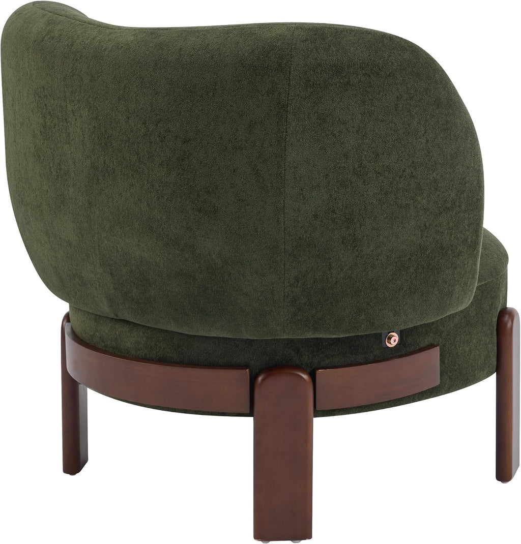 Christopher Knight Home Lily Wingback Accent Chair, Fabric Upholstered Club Chair, Solid Wood Single Lounge Sofa, Comfy Reading Chair for Living Room, Olive Green