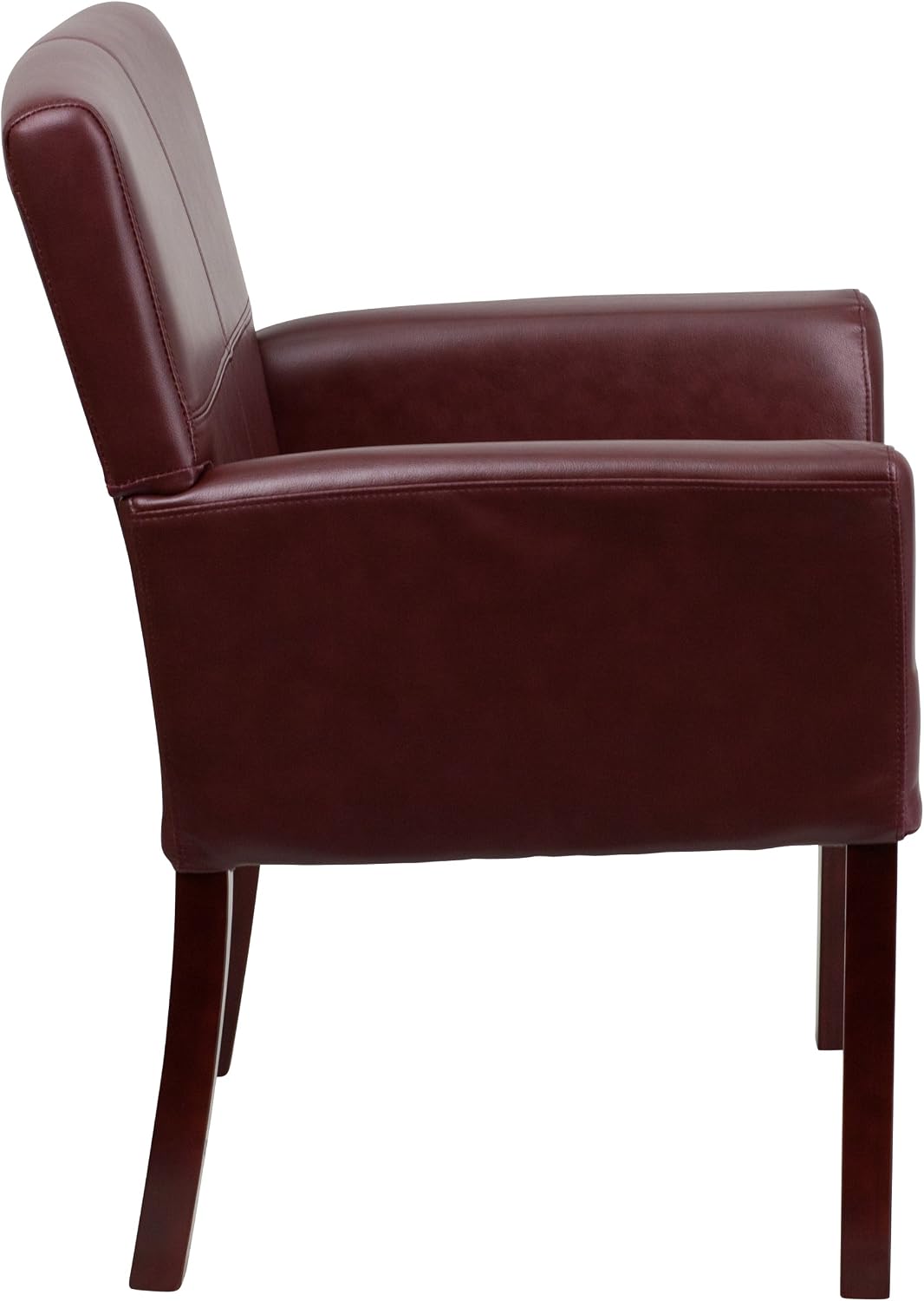 Flash Furniture Taylor Burgundy LeatherSoft Executive Side Reception Chair with Mahogany Legs