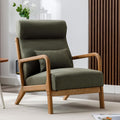 ANJ Mid Century Modern Accent Chair with High Back, Single Lounge Armchair with Solid Wood Frame, Comfy Reading Chair for Living Room, Easy Assembly