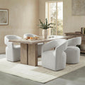 KISLOT Upholstered Dining Chairs with Casters, No Assembly Modern Barrel Armchair with Rollers for Dining Room, Bedroom, Living Room, Reading Room, Home Office, Set of 4, Light Grey