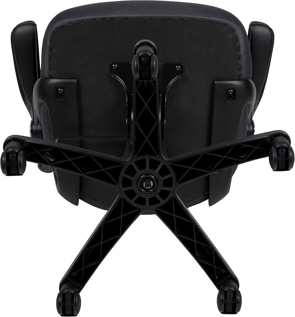 Flash Furniture Porter High-Back Swivel Office Chair with Adjustable Lumbar Support and Seat Height, Ergonomic Mesh Desk Chair with Flip-Up Armrests, Black