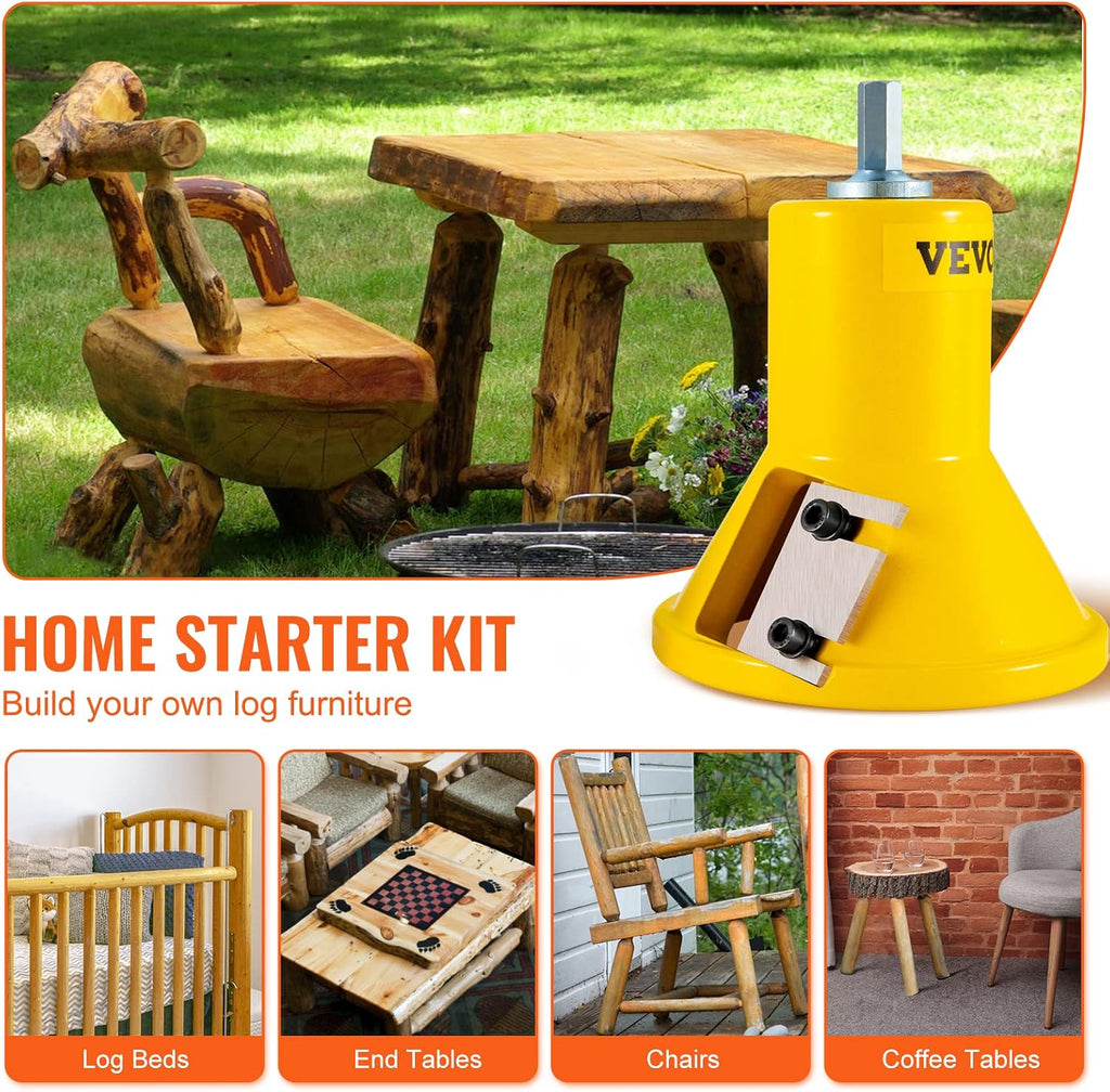 VEVOR Tenon Cutter, 1'/25.4mm & 1.5'/38mm & 2'/50.8mm, with Dual Straight Blades & Button Screws Home Master Kit, Premium Aluminum & Steel Log Furniture Cutter, Commercial Starter's Tool for Home DIY