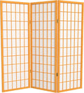 4 ft. Short Window Pane Shoji Screen - Honey - 3 Panels