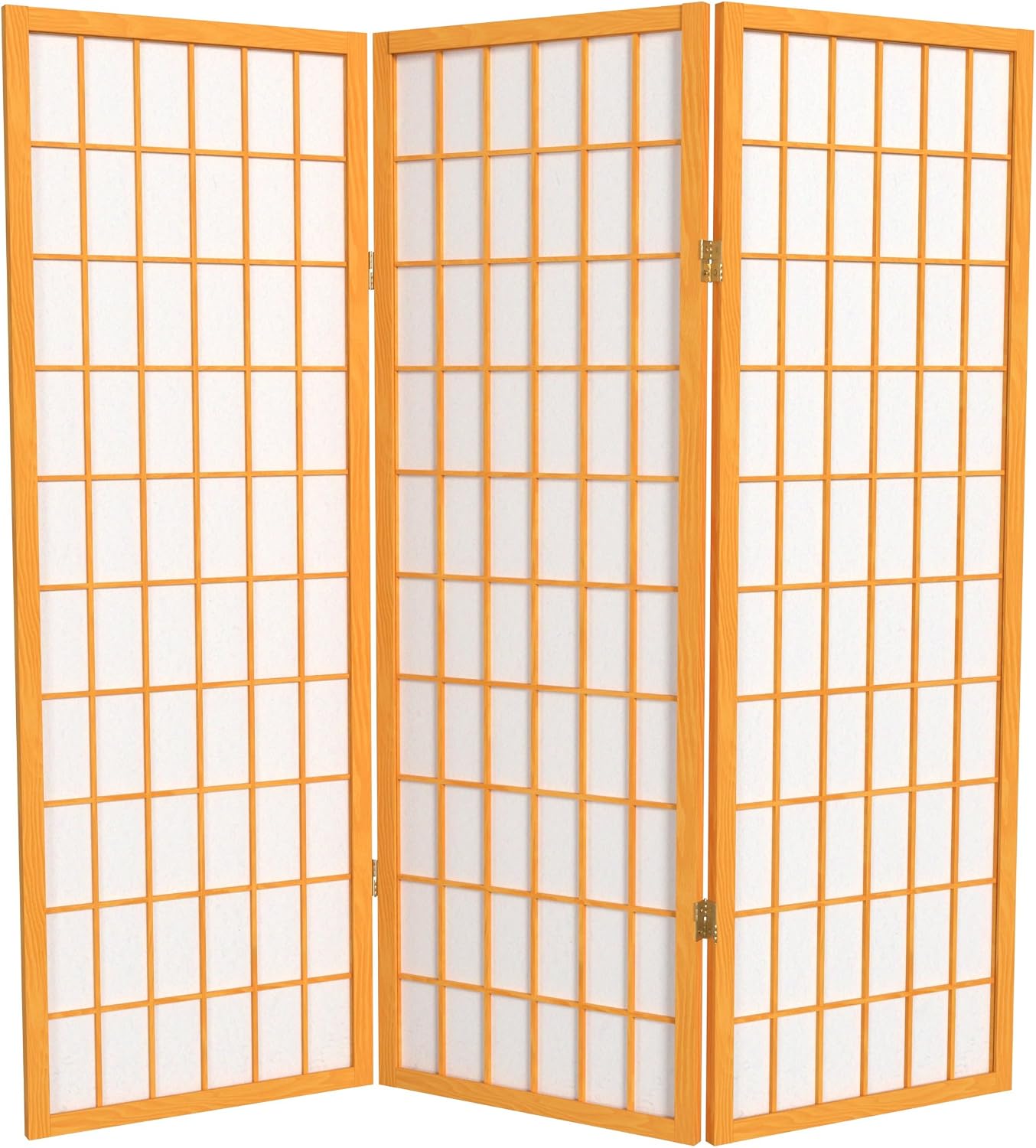 4 ft. Short Window Pane Shoji Screen - Honey - 3 Panels
