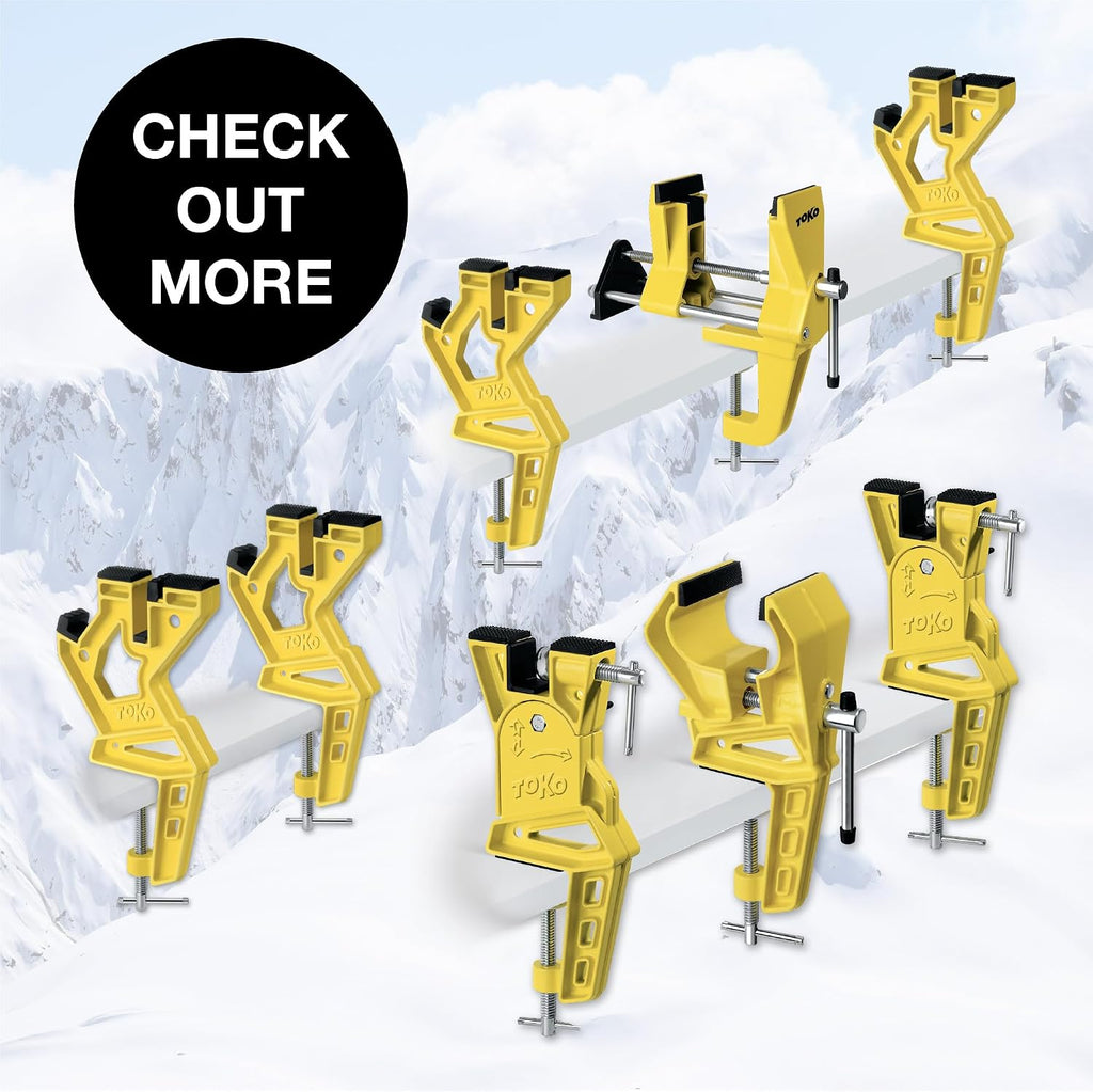 TOKO Race Ski Vise Grip for Tuning and Waxing Alpine Skis - Secure No Slip Grip and Holding Position for Edge Preparation - 3 Piece Set