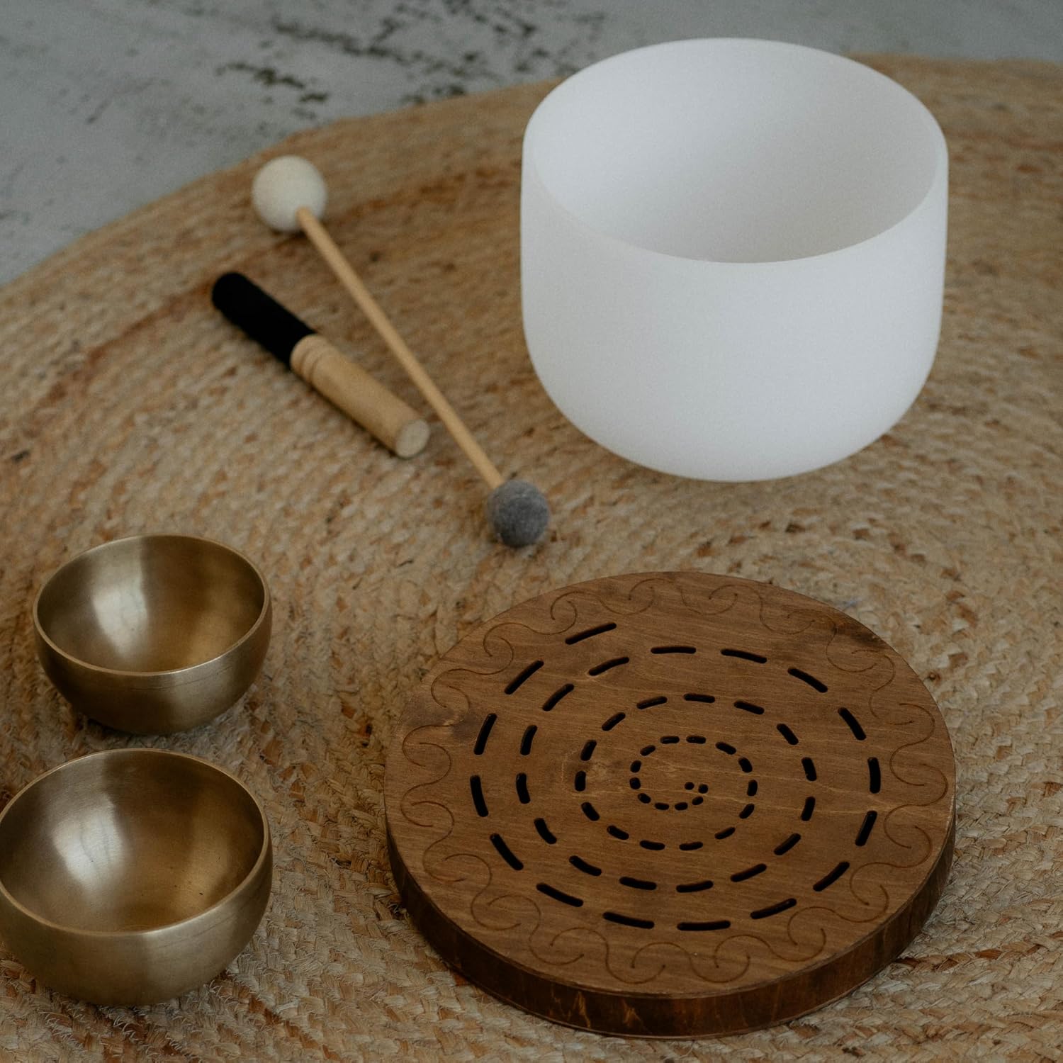 Water-Fall Disc — Wooden Ocean Drum, Swirl, 12' (30 cm) | Realistic Ocean Waves & Waterfall Sound for Meditation & Yoga | No Bag